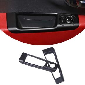 For Fiat 500 2010-2024 LHD Abarth 595 2014-2024 ABS Car الخلفية ضبط المرآة التبديل ملصقات الإطار الزخرفية ملحقات السيارة الداخلية (أحمر)