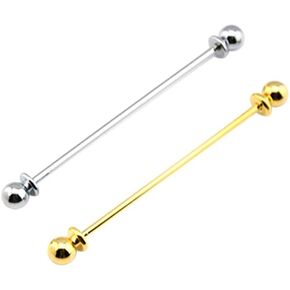 2 Pcs Collar Bars Pins Shirt Collar Tie Pins Lapel Stick Pin Classic Collar Clips Brooch Necktie Pins for Men