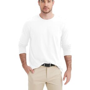 Neyouqe Mens Long Sleeve Tee Tee قمصان قطنية غير رسمية قمصان خريف شتاء قمم عادية للرجال قميص عمل عصري أعلى