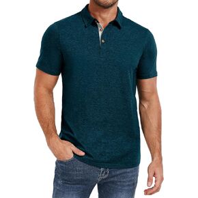 قمصان Pegeno Mens Polo Shirts قصيرة الأكمام القطن غير الرسمي قمصان الجولف أداء القمصان البولو للرجال