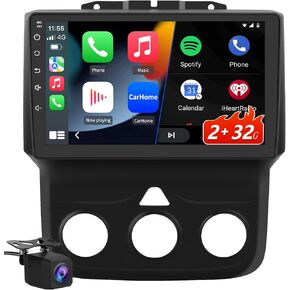 Android 13 [2GB+32GB] راديو السيارة متوافق مع Dodge Ram 2013-2019 1500 2500 3500 مع CarPlay اللاسلكي Android Auto، ستيريو 9 بوصة مع كاميرا عكسية (تناسب فقط التيار المتردد اليدوي)