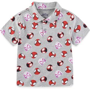 Marvel Spidey & His Amazing Friends Boys Short Sleeve Polo Shirt for Toddler and Big Kids