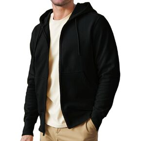Mens Zip up Hoodie Full Zip Fleece Lined Pullover Hooded Sweatshirt Long Sleeve Sports Hooded Jacket with Pocket