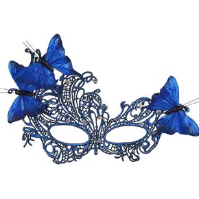 Lace Masquerade Masks for Women - 2025 Venetian Butterfly Mask with Rhinestone, 1950s Eyemask for Woman