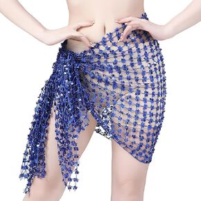 Wuchieal 2-in-1 Belly Dance Scarf,Dance Veil, Dance Wrap Fashion Belt, Lightweight Outdoor Activities for Women/Girls