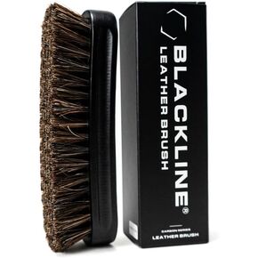 Blackline Leather Brush - Premium Bristle Cleaning Brush for Leather Care and Upholstery