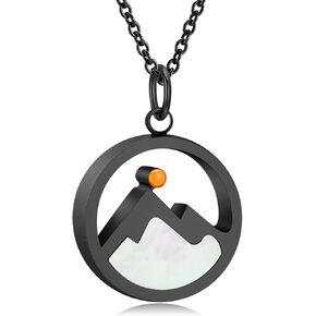 Mountain Urn Necklace for Ashes Sun Desert Cremation Jewelry Urn Pendant Memorial Keepsake Jewelry for Ash of Loved Ones Gift in Saudi Arabia