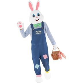 Morph Easter Bunny Costume Come Compit Rabbit Mascot Dungarees Suit for Easter Conte