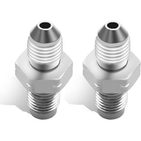 4Pcs 3AN Male to 3/8-24 Male Brake Adapter Fitting Connector Inverted Flare Stainless Steel Brake Line Adapter Fittings