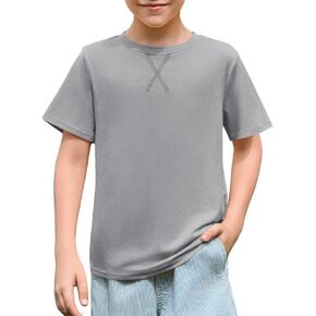 Haloumoning Boys T Shirts Kids Summer Crewneck Short Sleeve Tshirts Fashion Casual Tees 5-14 Years