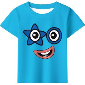 Kid Numbers Shirt Tee Cartoon Daily Playwear Causal Wear Outfits 3-8 T