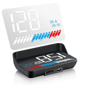 رؤوس OBD2 الزجاج الأمامي لأعلى عرض للسيارة OBD2 و GPS Dual System MPH MPH لـ CAR HUD مع RPM Meter ، TEM Water ، Volt ، Mileage ، 4 أجهزة إنذار لمركبات OBDII/EOBD (2004+ الولايات المتحدة الأمريكية/2008+ عالمية)