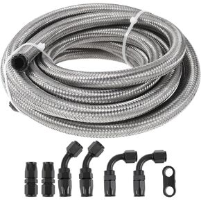 AN-8 Line Line Kit 15ft فراغ خراطيم خراطيم السيارات محول 90 درجة محول 45 درجة 1 مجموعة CPE الفولاذ المقاوم للصدأ