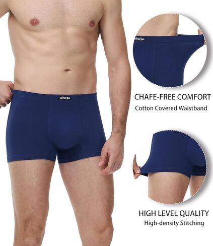 Wirarpa Men Cotton Cotton Trunks Intelder Leg Short Band Boxer Boxer Buids 4 Pack in Saudi Arabia