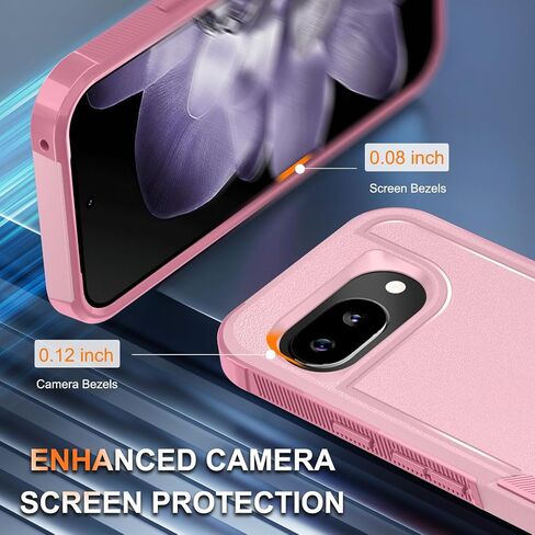 RMOCR Case for Google Pixel 9 Pro XL, Full Body Heavy Duty Rugged Shockproof Protective Phone Cover with Lanyard Strap, Tempered Glass Screen Protector and Camera Lens Cover, Black Matte in Saudi Arabia