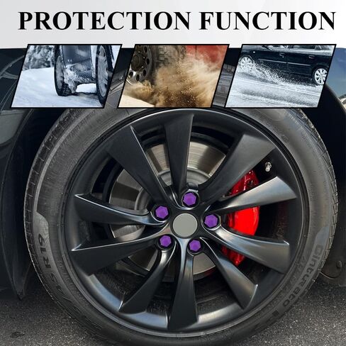 20PCS Wheel Nut Covers Bolt Caps, Wheel Lug Nut Covers, 19mm Hexagonal Tire Nut Covers with Removal Tool, Hub Screw Protection Cap Car Accessories for Vehicles (Purple, 19MM) in Kuwait
