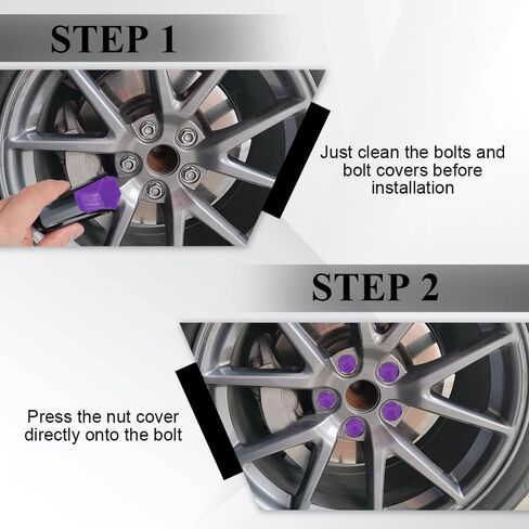 20PCS Wheel Nut Covers Bolt Caps, Wheel Lug Nut Covers, 19mm Hexagonal Tire Nut Covers with Removal Tool, Hub Screw Protection Cap Car Accessories for Vehicles (Purple, 19MM) in Kuwait