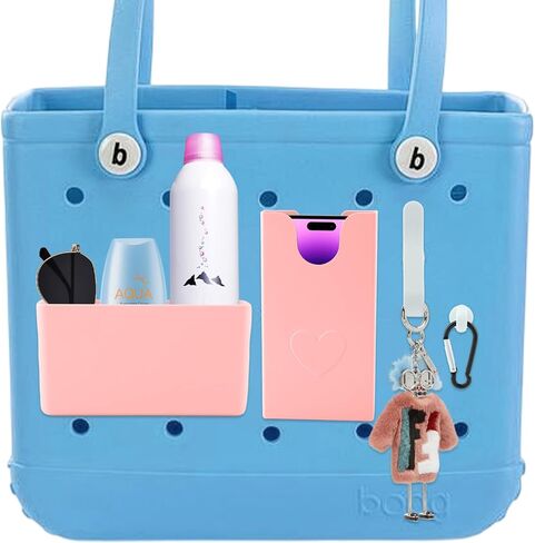 MAYIT Organizer Holder for Bogg Bag Phone Holder for Bogg Bag Accessories Inserts Organizer Charms for Sunglasses Key Wallet Cell Phone(Color:White) in Kuwait