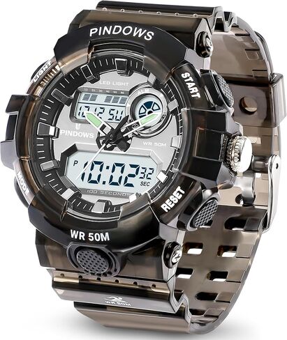 Womens Watch for Women Digital Sports Watch,7 Color LED Light Large Analog Digital Display Waterproof Watch with Alarm Stopwatch Hourly Chime Multi-Function Wrist Watches in Saudi Arabia