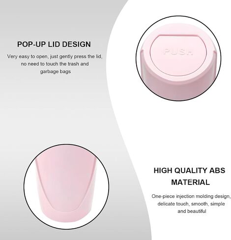Car Trash Can with Lid, Mini Car Garbage Bin Leakproof Cup Holder Trash Can, Multipurpose Organizer Door Pocket Trash Cup Fits Auto Home Office, Universal Garbage Can (Pink) in Saudi Arabia