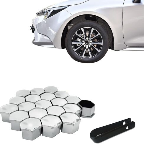 20PCS Wheel Nut Covers Bolt Caps, Wheel Lug Nut Covers, 19mm Hexagonal Tire Nut Covers with Removal Tool, Hub Screw Protection Cap Car Accessories for Vehicles (Purple, 19MM) in Kuwait