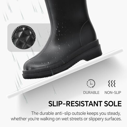 Furuian Women's Mid Calf Rain Boots Waterproof Garden Boots Lightweight Rubber Boots for Women Comfortable Work Boots for working, gardening in Saudi Arabia