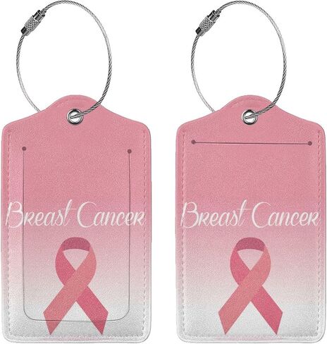 2 Pack Retro Trendy Pink Bow Luggage Tags for Suitcases, PU Leather Bag Travel Suitcase Name ID Label and Metal Loop for Women Men Baggage Bag in Saudi Arabia
