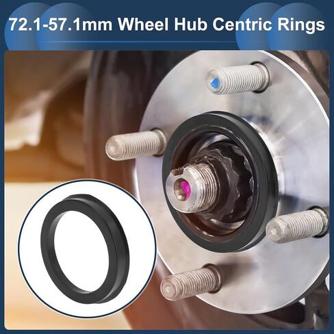Car Wheel Hub Centric Rings OD 72.1mm to ID 57.1mm Wheels Center Shaft Shock Absorbing Hubrings Polycarbonate Black Durable in Kuwait