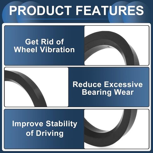 Car Wheel Hub Centric Rings OD 72.1mm to ID 57.1mm Wheels Center Shaft Shock Absorbing Hubrings Polycarbonate Black Durable in Kuwait