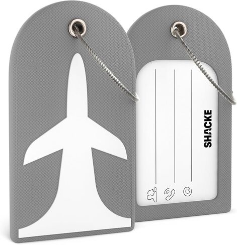 Shacke Luggage Tag 2pcs Premium ID Card for Travel Luggage & Suitcase (Pure Black) in Saudi Arabia