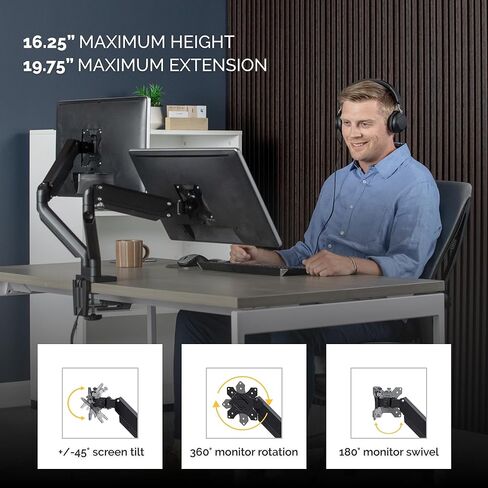 حامل شاشة كمبيوتر قابل للتعديل من سلسلة Fellowes 8056201 Platinum للمكتب مع ذراع شاشة واحدة، سعة شاشة 32 بوصة in Saudi Arabia