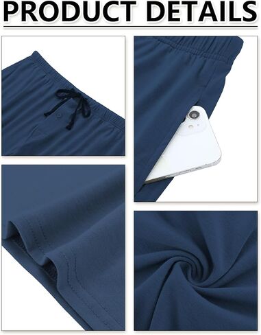 Neer 3 Pack Men's Big and Tall Pajama Bottoms Shorts Elastic Drawstring Sleep Lounge Short Soft Comfy Pants with Pockets in Kuwait