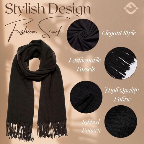Funky Junque Women's Winter Scarf - Cashmere Feel Pashmina Shawl, Mother's Day Gift, Wraps for Evening Dresses in Saudi Arabia
