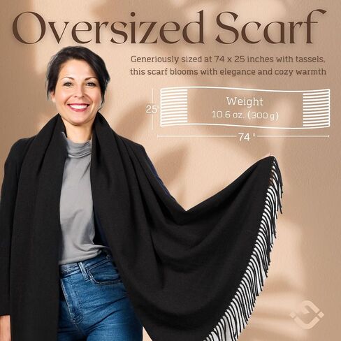 Funky Junque Women's Winter Scarf - Cashmere Feel Pashmina Shawl, Mother's Day Gift, Wraps for Evening Dresses in Saudi Arabia