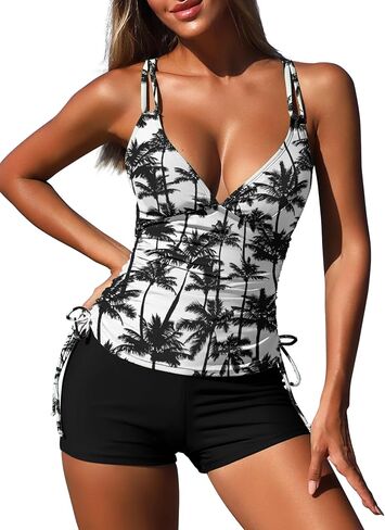 Zaful للسيدات 2025 Tankini Swimsuits Ruched أعلى قطعتين من البطن in Kuwait