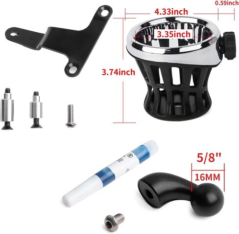 PANICAL Motorcycle for Honda Goldwing GL1800 2021-2025 Rear Passenger Armrest Cup Holder Stand Collocation 17mm TPU Ball Head Universal 0.6'' 5/8'' (Right Silver Cup Holder 3 Sets) in Saudi Arabia