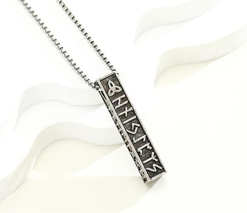 Norse Viking Urn Necklace for Men Women Rune Bar Cremation Jewelry Celtic Knot Urn Pendant Keepsake Memorial Vintage Amulet Jewelry Ashes Locket Gift in Saudi Arabia