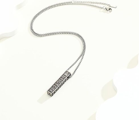 Norse Viking Urn Necklace for Men Women Rune Bar Cremation Jewelry Celtic Knot Urn Pendant Keepsake Memorial Vintage Amulet Jewelry Ashes Locket Gift in Saudi Arabia