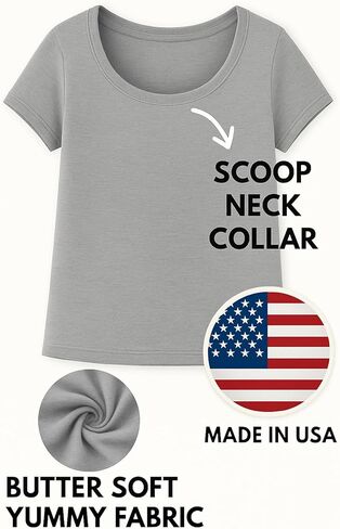 Beat Street Girls Short Sleeve T Shirts - 3 Pack Soft Basic Scoop Neck Kids Tees - Made in USA in Kuwait