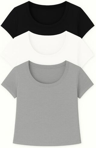 Beat Street Girls Short Sleeve T Shirts - 3 Pack Soft Basic Scoop Neck Kids Tees - Made in USA in Kuwait