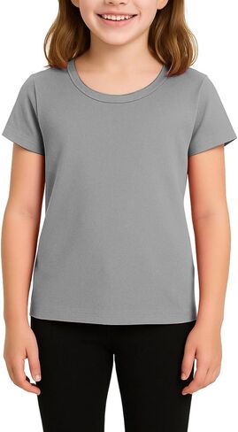 Beat Street Girls Short Sleeve T Shirts - 3 Pack Soft Basic Scoop Neck Kids Tees - Made in USA in Kuwait