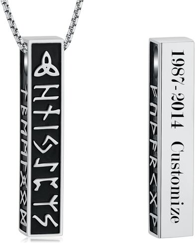 Norse Viking Urn Necklace for Men Women Rune Bar Cremation Jewelry Celtic Knot Urn Pendant Keepsake Memorial Vintage Amulet Jewelry Ashes Locket Gift in Saudi Arabia