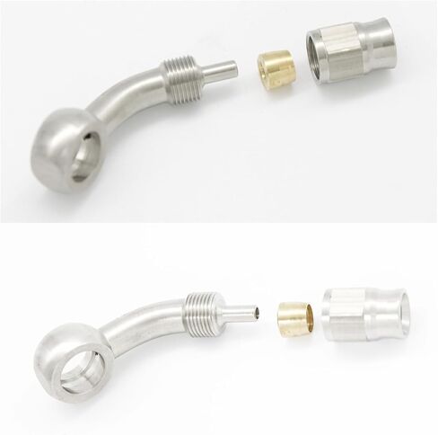 Stainless Steel 45 Degree Brake Hose End Fitting Banjo Eye Hole Diameter 10.2mm M10 to AN3 PTFE Brake Hose Line With Brass Olive in Saudi Arabia