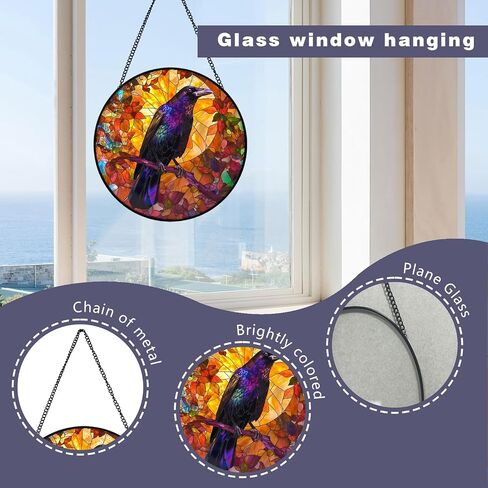 Dragon Stained Glass Window Hanging, 20cm/7.87in Dragon Sun Catcher Decor, Dragon Suncatchers for Friends and Family (Dragon) in Saudi Arabia