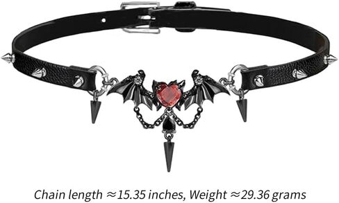 من المألوف من الجلد الأسود ذي طوق القوطية القوطية الجناحين طوق البانك قلادة قلادة أنثى in Kuwait