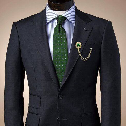 Fashion Gold Brooch for Men Suit,Oval Crystal lapel Pin Jewelry, Mens Suit Accessories Suitable for Wearing on Business,Father's Day,Birthday,Wedding,Party. in Saudi Arabia