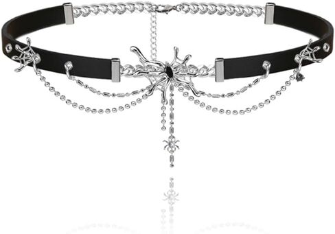 Fashionable black leather collar Gothic personality wing collar punk style pendant female choker in Saudi Arabia
