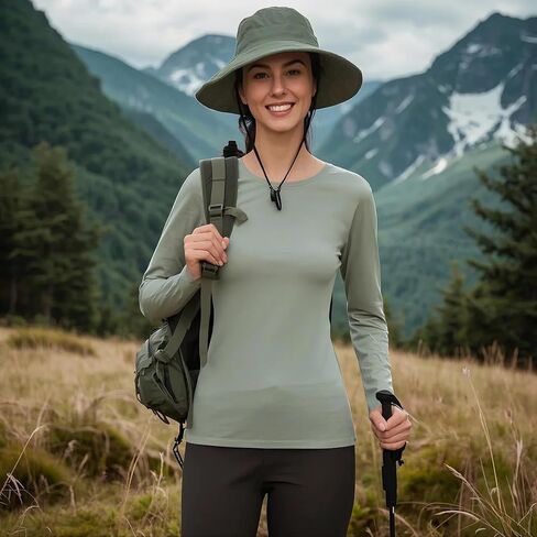 Zando Rash Guard for Women UPF 50+ SPF UV Sun Protection Hiking Long Sleeve Workout Tops for Women Dry Fit Swim Shirt in Saudi Arabia