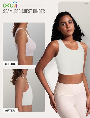 XUJI Seamless Chest Binder Women FTM Transgender Wireless Binder Sport Compression Bra Pullover Tank Top in Saudi Arabia