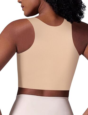XUJI Seamless Chest Binder Women FTM Transgender Wireless Binder Sport Compression Bra Pullover Tank Top in Saudi Arabia